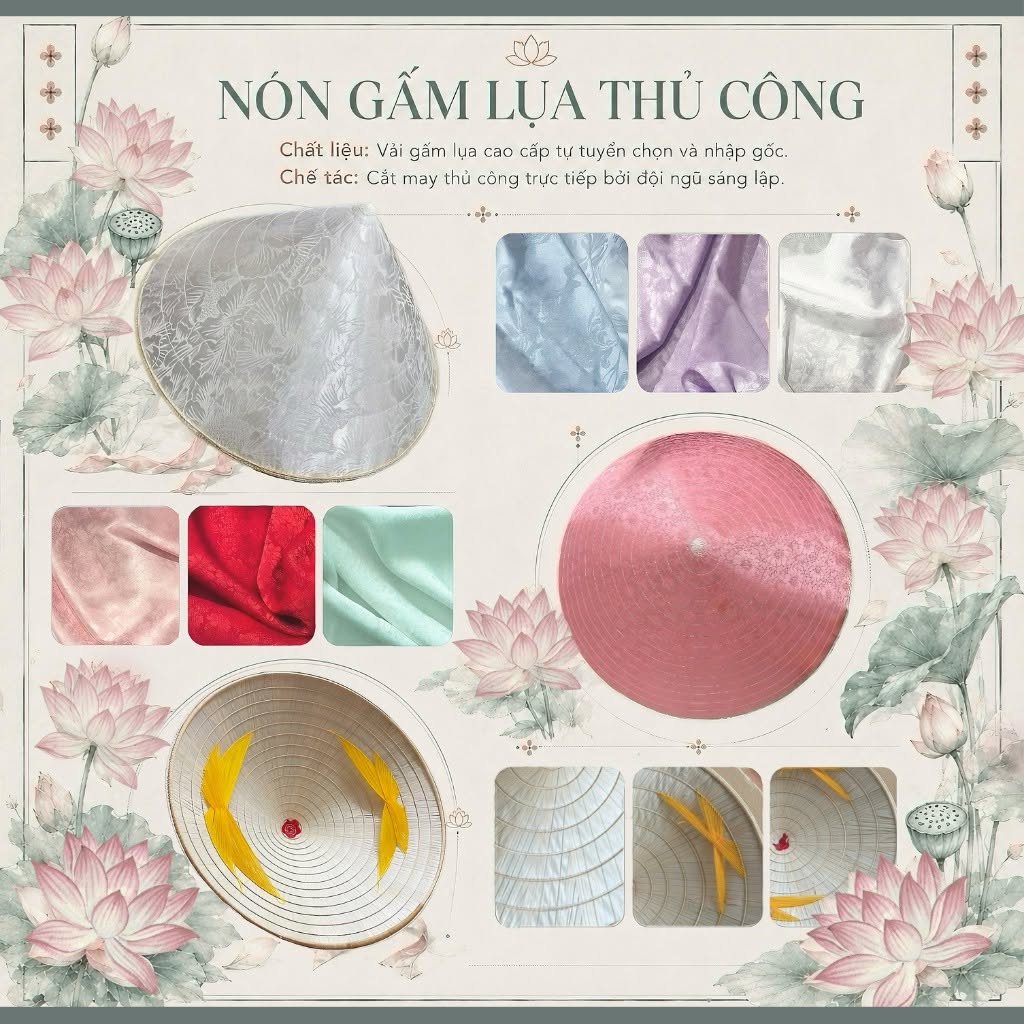 Nón gấm lụa thủ công
